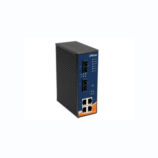 Oring Networking Rugged 4x 10/100TX (RJ-45) PoE@25Watts + 2x 100FX (Multi-Mode / SC) IPS-2042FX-MM-SC